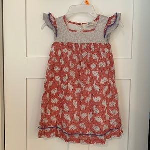 Mini Boden Dress with Bunnies size 5-6Y